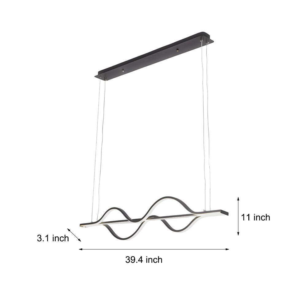 WINTHROP WAVING LINE THREE-TIER DIMMING CHANDELIER