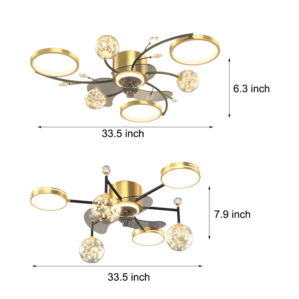 WHITBY STARLIGHT TRIO DIMMER CEILING FAN & LIGHT