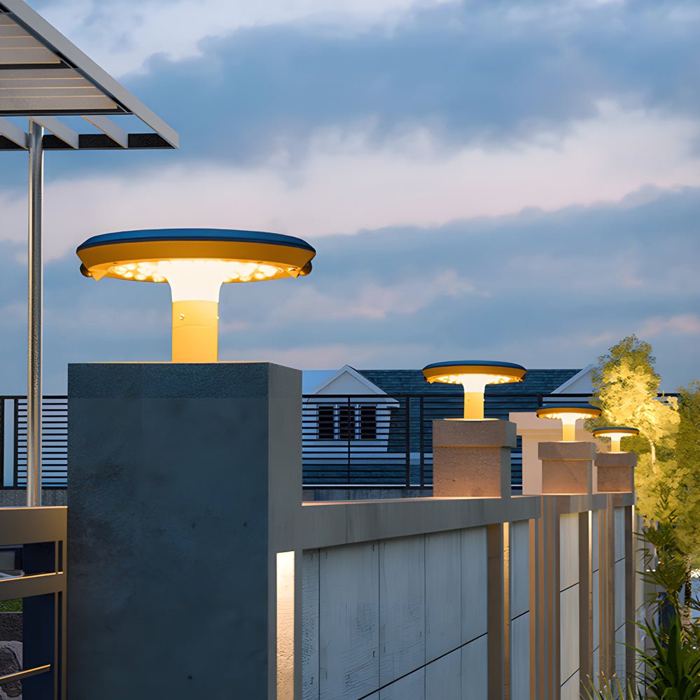 WINTHROP SOLAR-POWERED ROUND POST LANTERN WITH DUAL MOTION DETECTION
