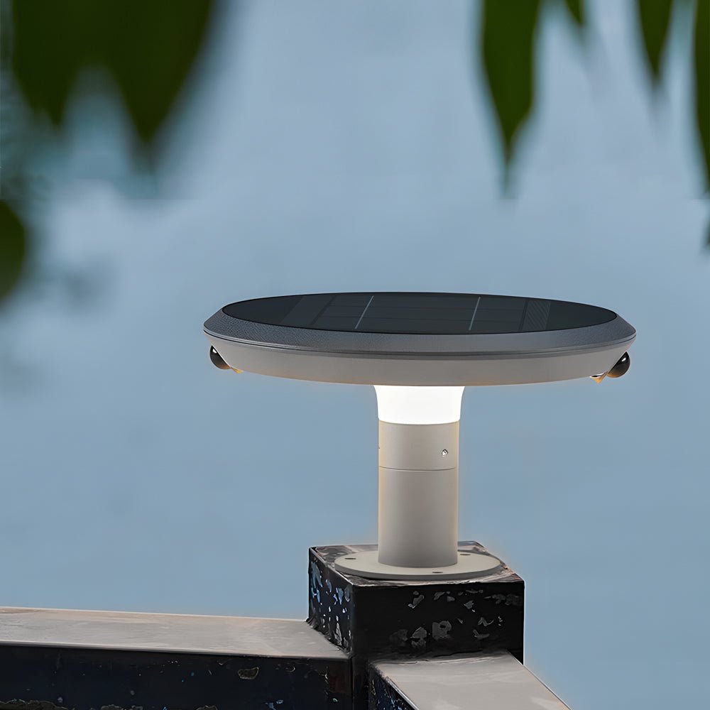 WINTHROP SOLAR-POWERED ROUND POST LANTERN WITH DUAL MOTION DETECTION