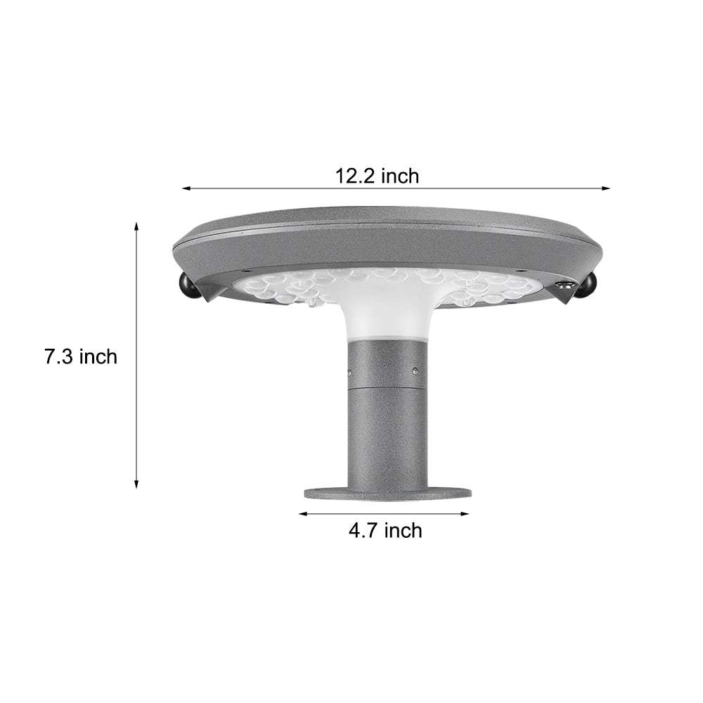WINTHROP SOLAR-POWERED ROUND POST LANTERN WITH DUAL MOTION DETECTION