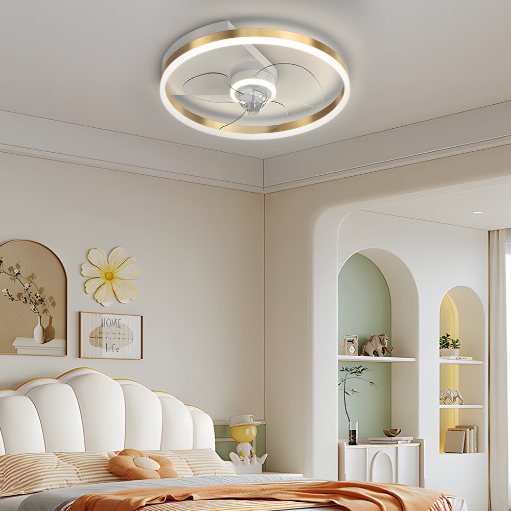 FENWICK SILENT ORB LED FLUSH MOUNT CEILING FAN WITH TRIPLE DIMMING