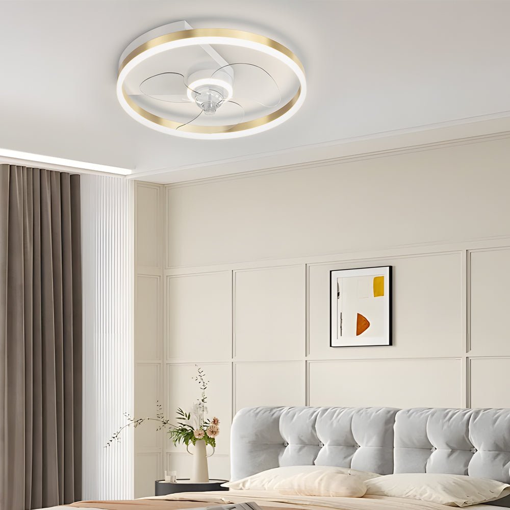 FENWICK SILENT ORB LED FLUSH MOUNT CEILING FAN WITH TRIPLE DIMMING