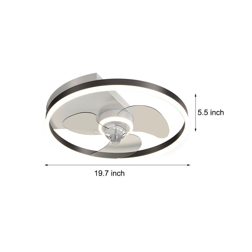 FENWICK SILENT ORB LED FLUSH MOUNT CEILING FAN WITH TRIPLE DIMMING