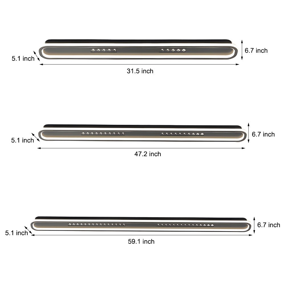 WINTHORPE DIMMABLE TRIO LUMINAIRE WITH ROUNDED RECTANGLES