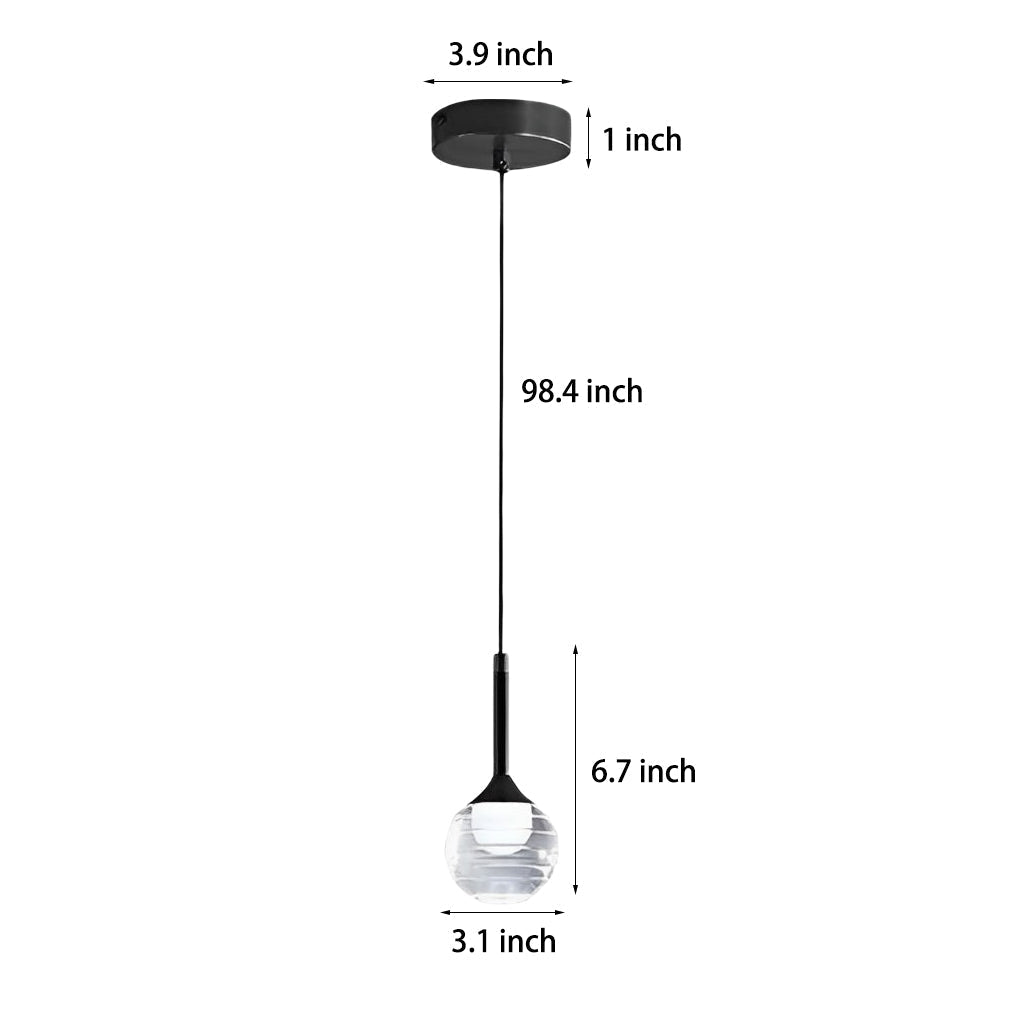 WINCHESTER ACRYLIC ORB LUMINAIRE WITH SCREW THREAD DETAIL