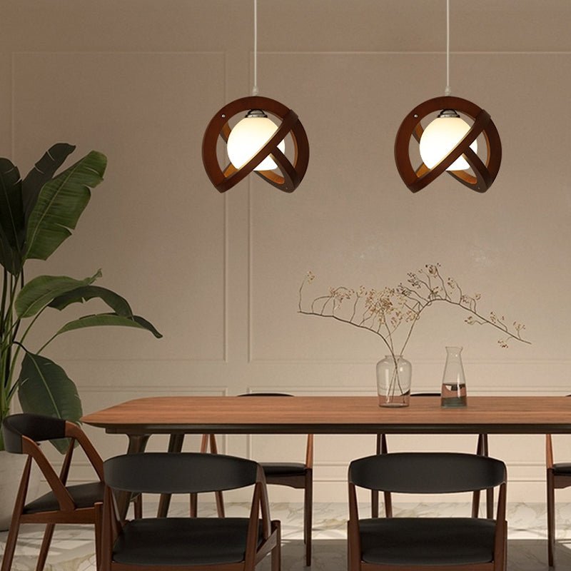 THISTLEDOWN WOODEN GLASS TRIO DIMMER PENDANT LIGHT