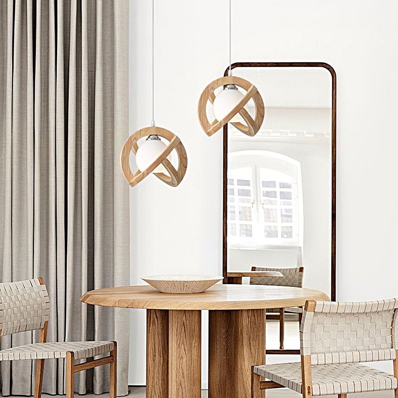 THISTLEDOWN WOODEN GLASS TRIO DIMMER PENDANT LIGHT