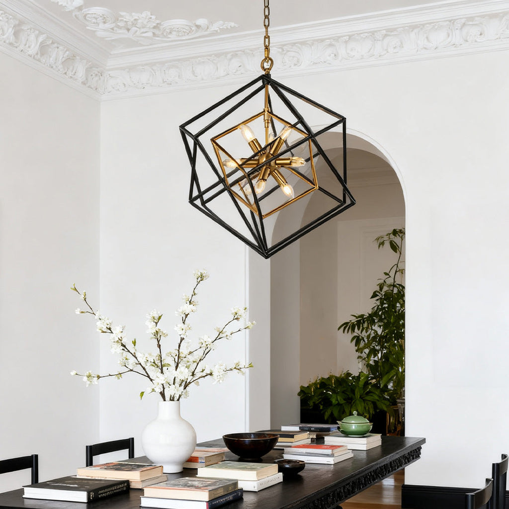 WINTHROP IRON TWIN-TONE SQUARE HANGING LIGHT