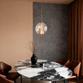 WINDSOR PERFORATED METAL CONE AND GLASS ORB PENDANT LIGHT