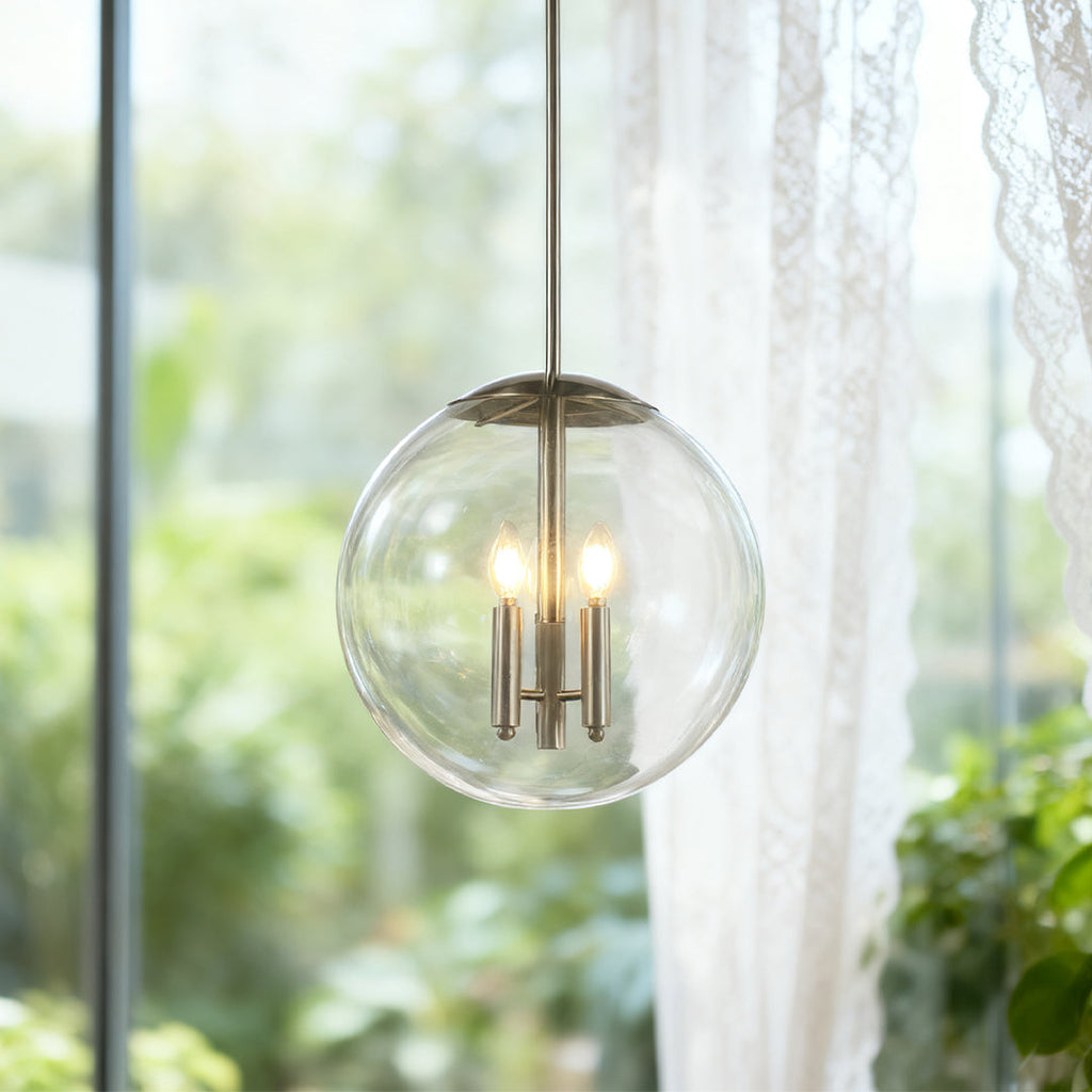 WINTHROP SILVER GLOBE HANGING LUMINAIRE