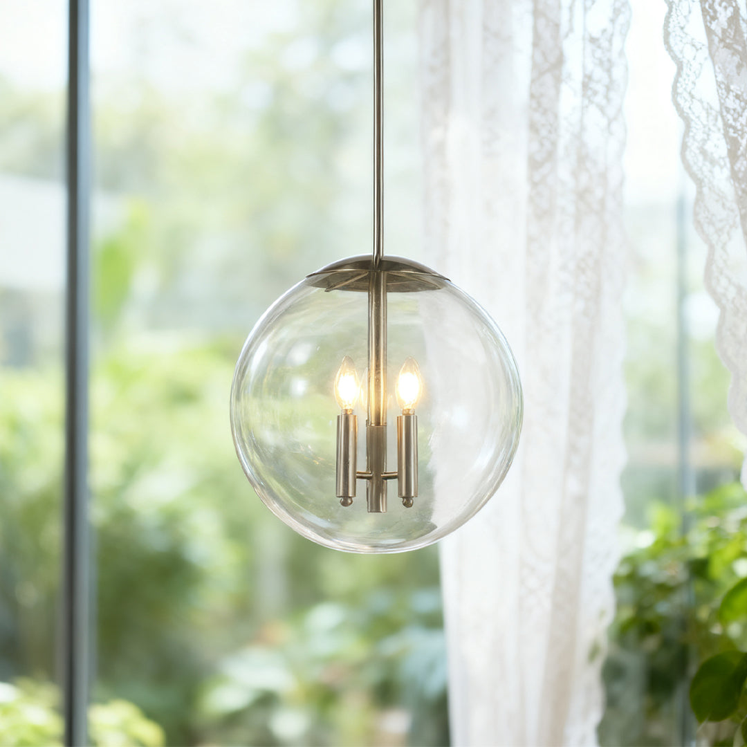WINTHROP SILVER GLOBE HANGING LUMINAIRE