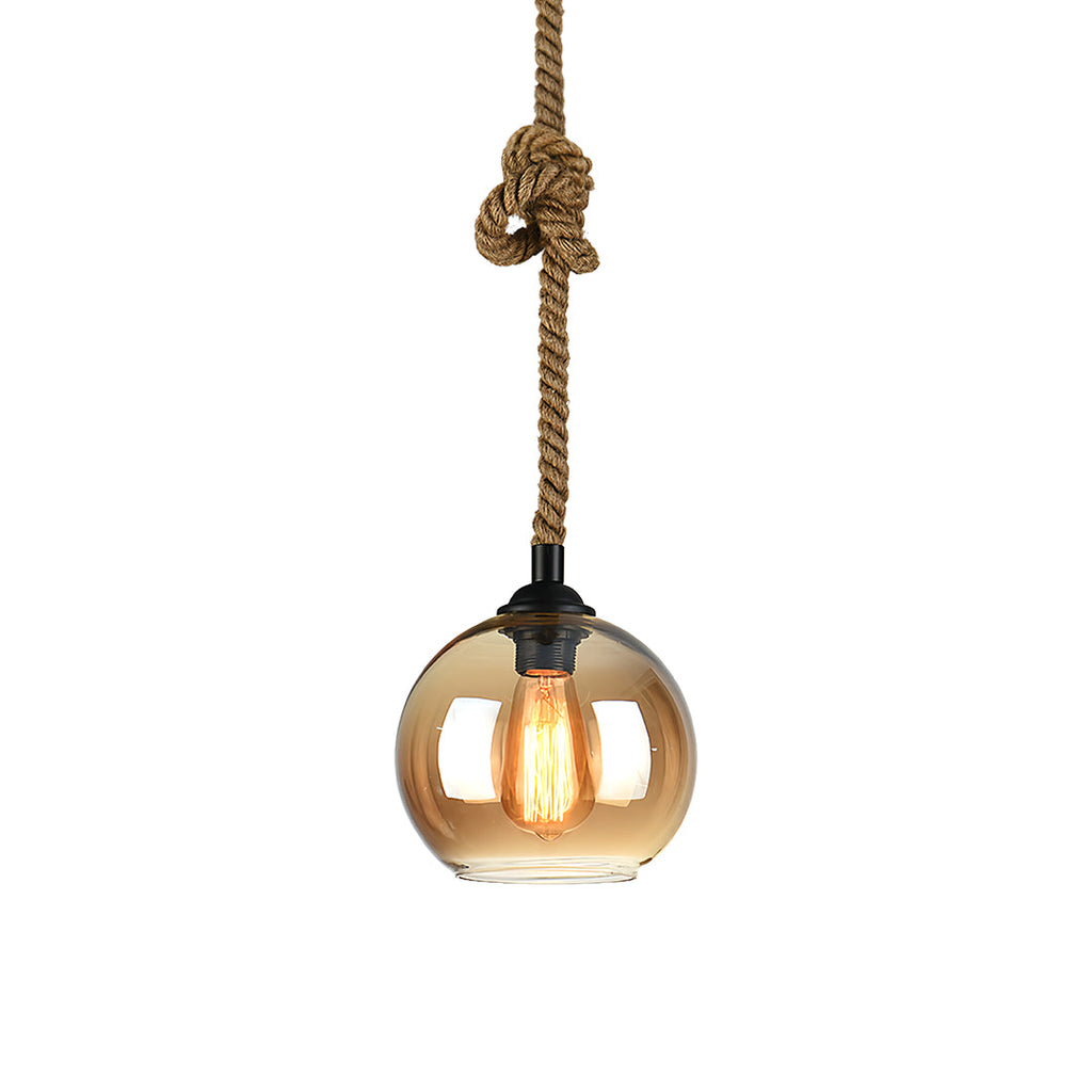 FENWICK HEMP ROPE LED HANGING LANTERN
