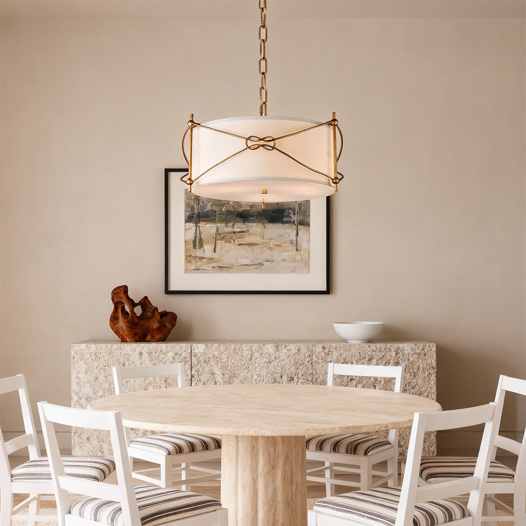WINTERFORD IVORY DRUM PENDANT WITH GOLD ACCENTS