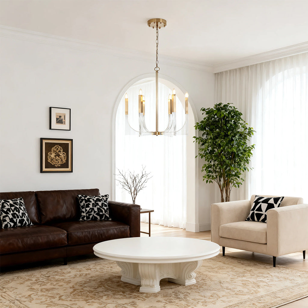 WINDSOR ACRYLIC DOME CHANDELIER, MODERN MINIMALIST CEILING ILLUMINATION