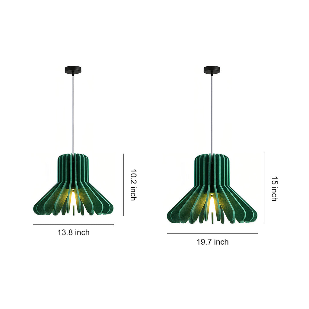 1. **MONTGOMERY FELT-ENCLOSED PENDANT LUMINAIRE**  
   A sophisticated pendant light featuring a sound-absorbing felt exterior and a robust iron frame, perfect for enhancing ambiance in any room.

2. **WINSLOW IRON & FELT HANGING ILLUMINATOR**  
   An inn