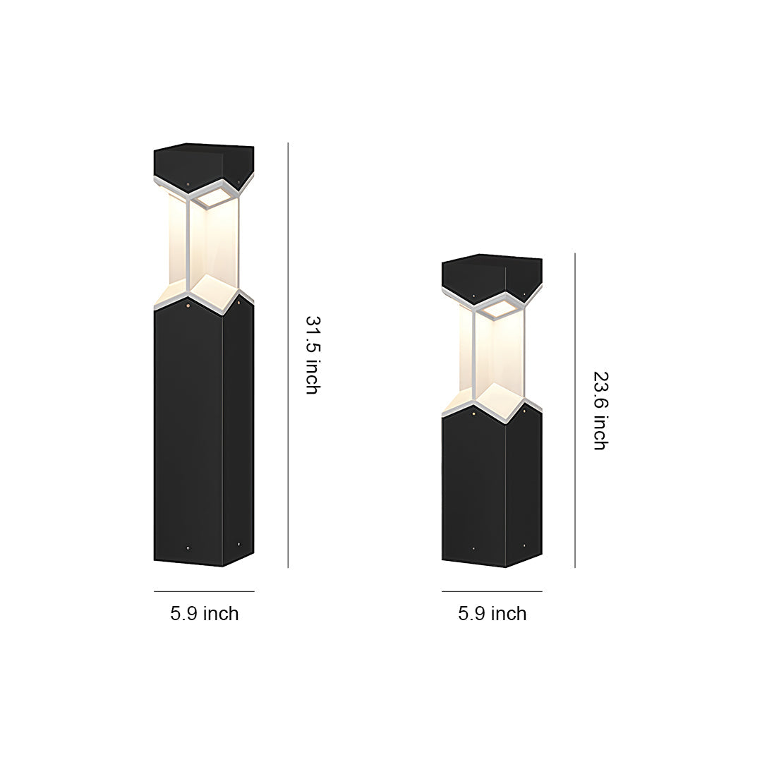 WINTHROP BLACK WEATHER-RESISTANT GARDEN BOLLARD LIGHT