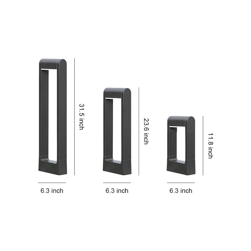 WINDSOR SQUARE BLACK OUTDOOR BOLLARD LANTERN