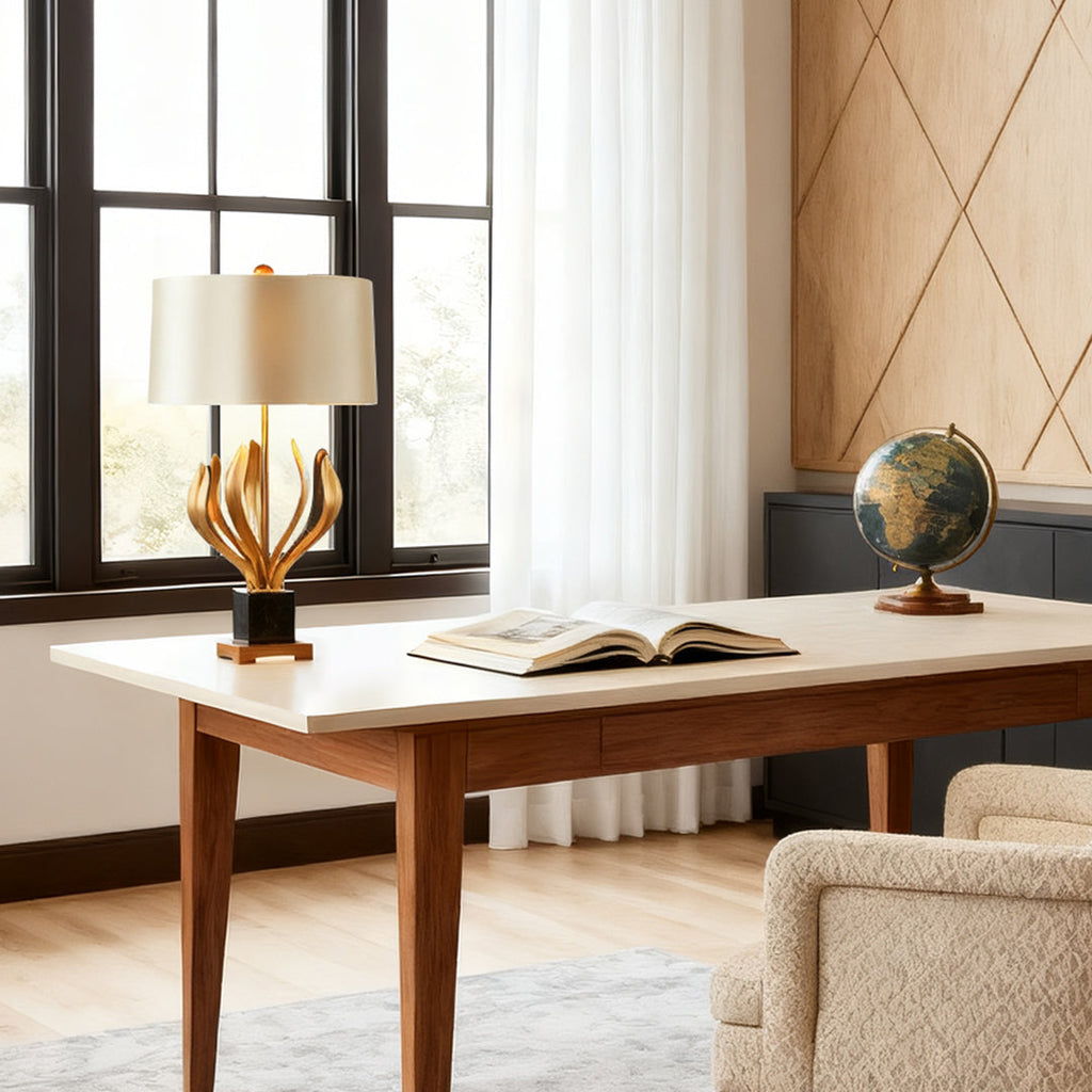 WINTERBOURNE METAL NIGHTSTAND LAMP WITH TEXTILE SHADE