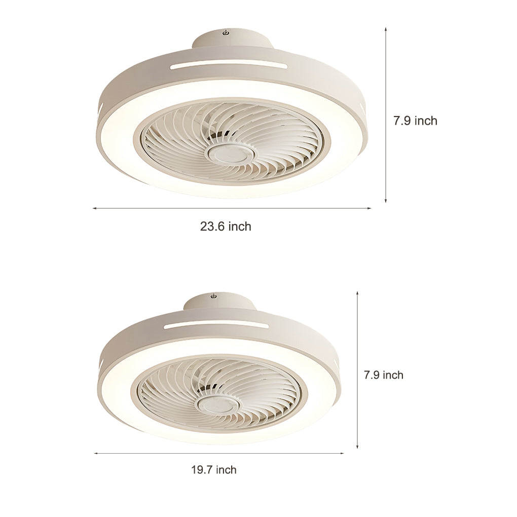 WHITECROFT SMART LED FLUSH-MOUNT CEILING FAN WITH ILLUMINATED CANOPY