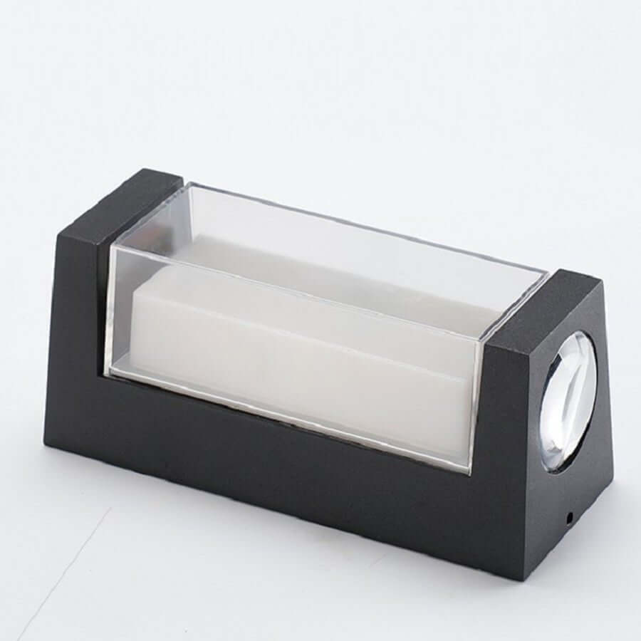 WINDSOR DUAL-ANGLE OUTDOOR WALL LANTERN WITH CURVED AND RECTILINEAR ELEMENTS