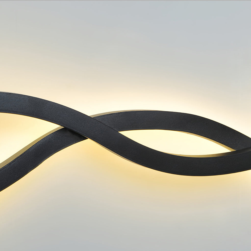 WINDSOR WAVE CONTEMPORARY WALL SCONCE, CURVILINEAR DESIGN LAMP