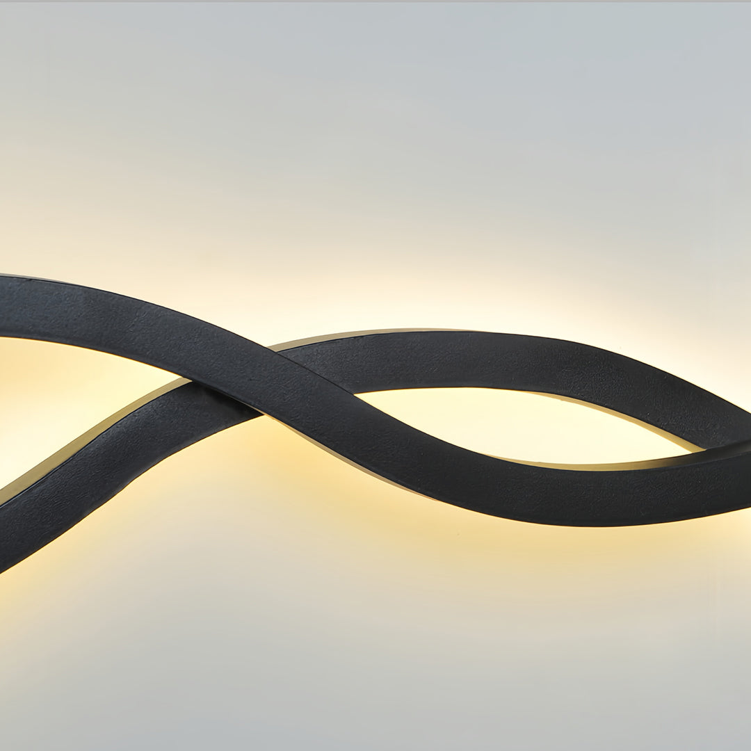 WINDSOR WAVE CONTEMPORARY WALL SCONCE, CURVILINEAR DESIGN LAMP