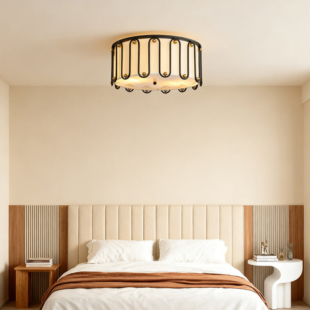 WINTHROP VINTAGE DRUM FLUSH CEILING LANTERN