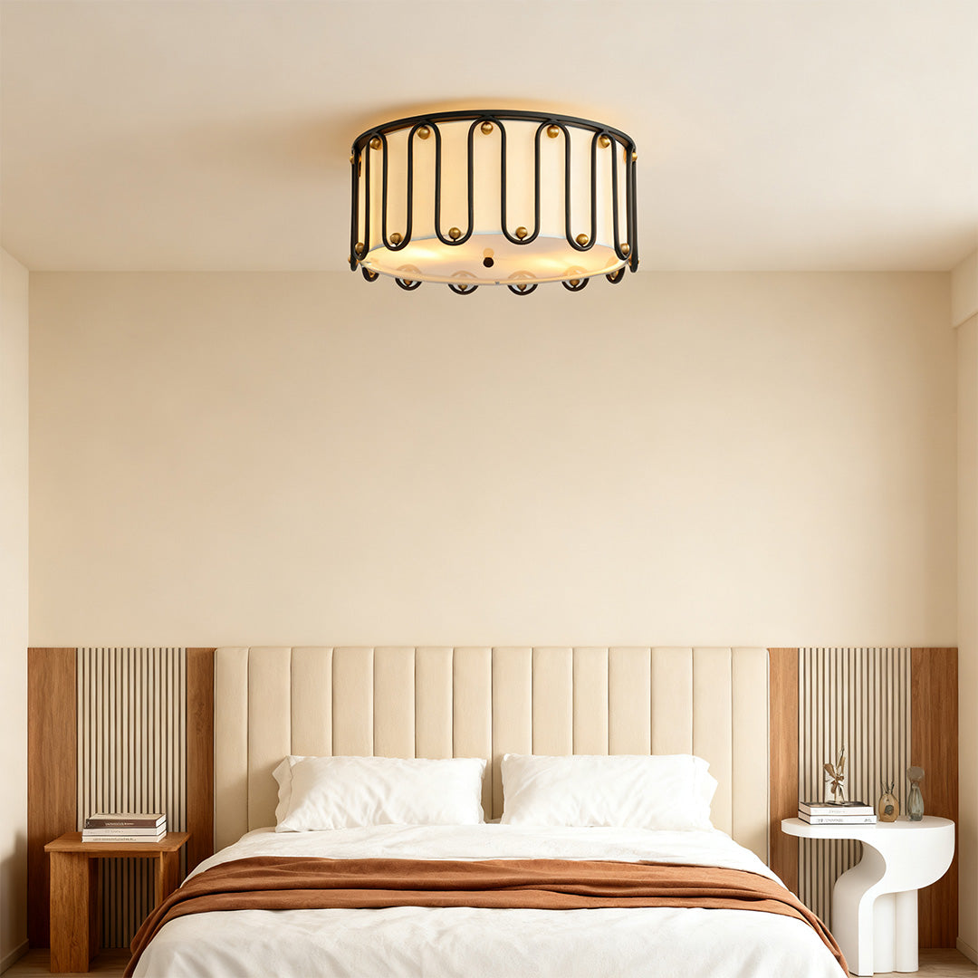 WINTHROP VINTAGE DRUM FLUSH CEILING LANTERN