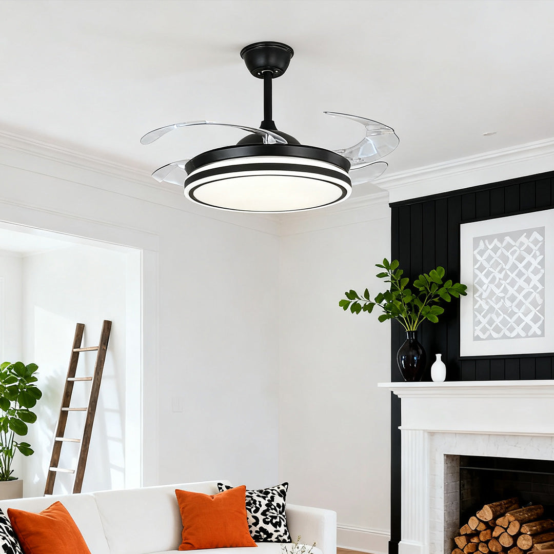 RAVENHURST AERIS BLACK CEILING FAN WITH ILLUMINATED REMOTE CONTROL