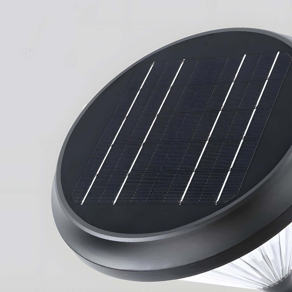 RAVENWOOD SOLAR-POWERED GARDEN COLUMN LIGHTS - CHARCOAL CONICAL TOP