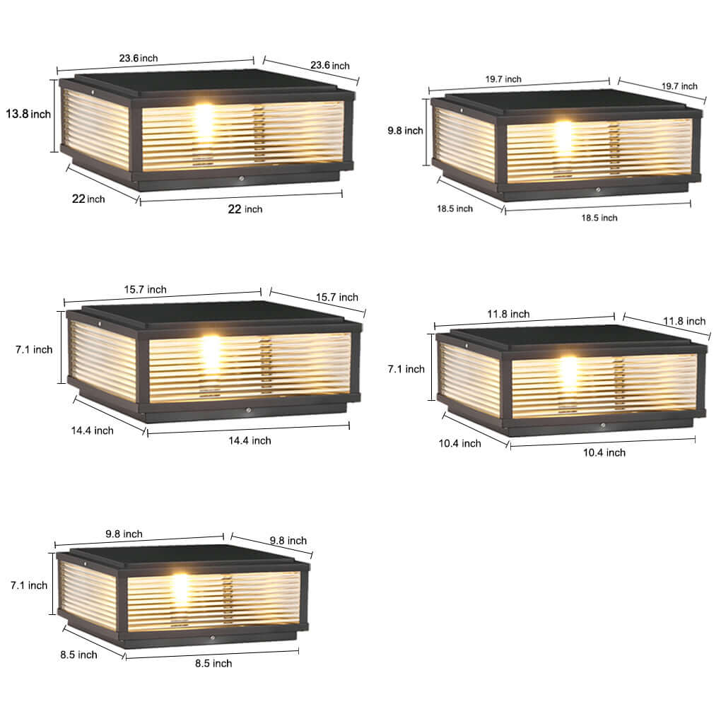 WINTHROP SQUARE RIBBED GLASS OUTDOOR COLUMN LANTERN