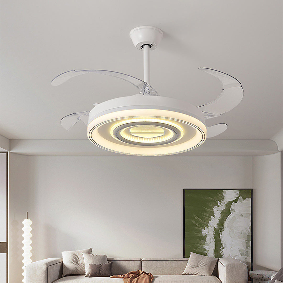 WINTHORPE WHISPERING BREEZE TRANSLUCENT BLADE LIGHTED CEILING FAN