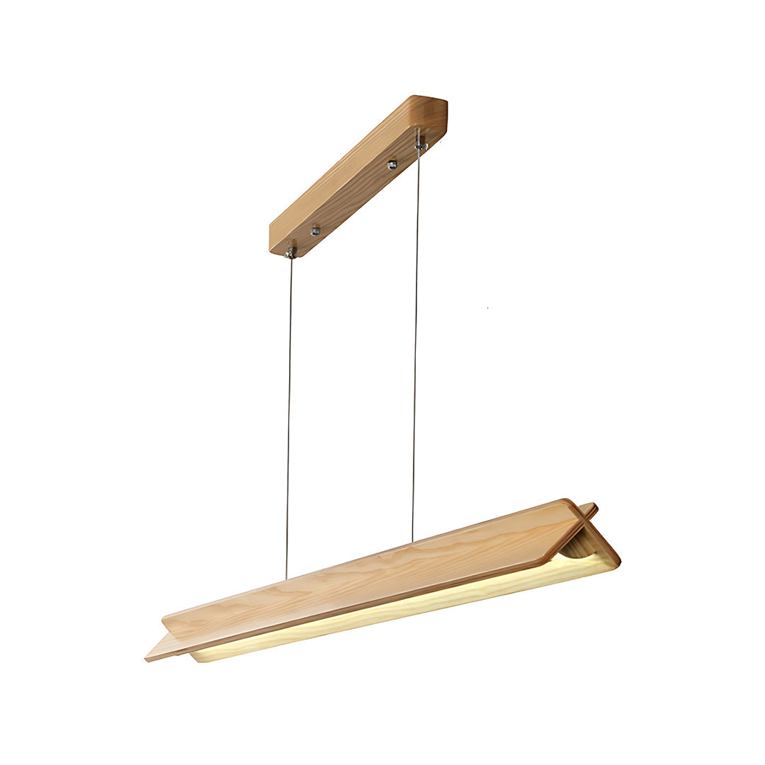 WINTHROP WOODEN SLIMLINE PENDANT WITH WHITE PVC SHADE