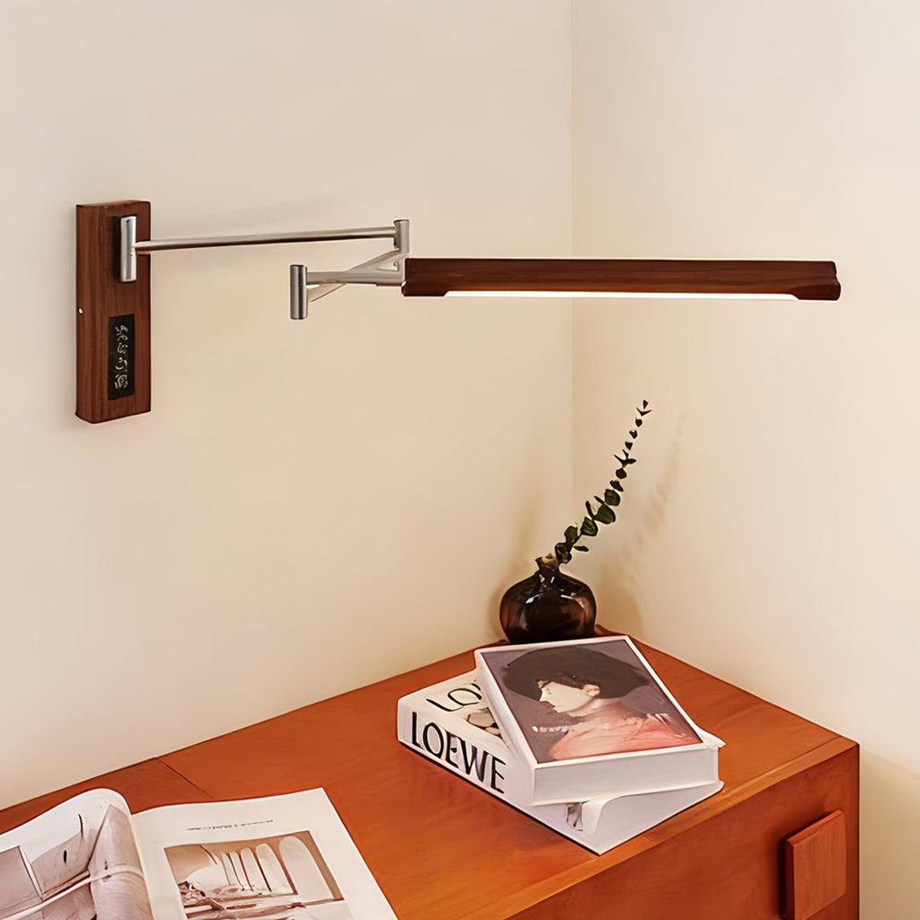 WINTHROP MID-CENTURY SWING ARM LIGHT WITH WALNUT FINISH