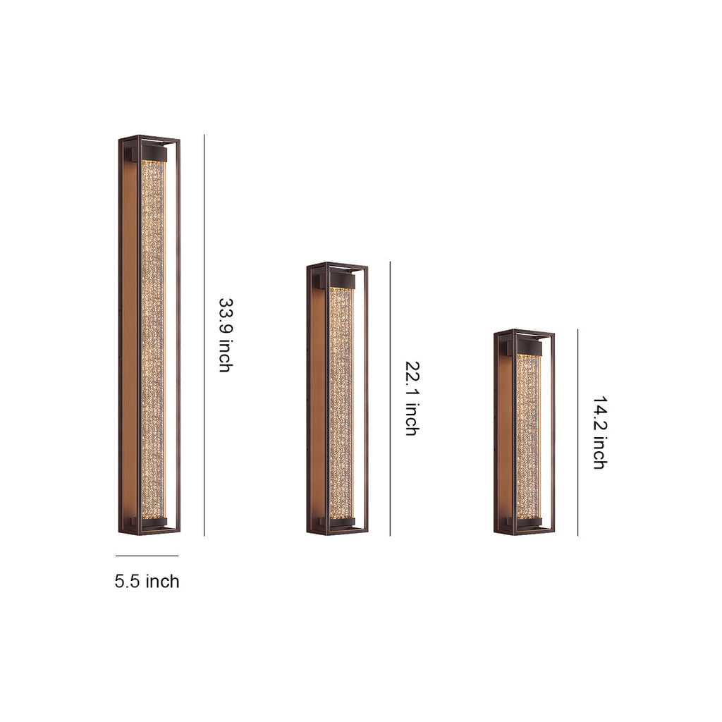 RAVENSDALE DARK METAL WEATHERPROOF LINEAR WALL LANTERN