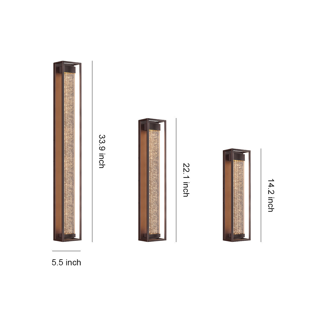 RAVENSDALE DARK METAL WEATHERPROOF LINEAR WALL LANTERN