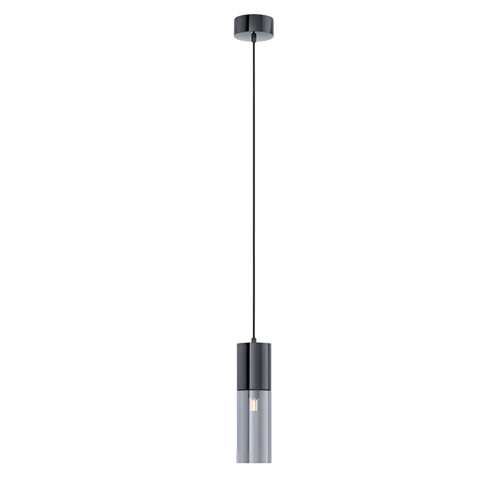 WINTHROP SMOKED GLASS CYLINDRICAL PENDANT WITH DIMMABLE ILLUMINATION
