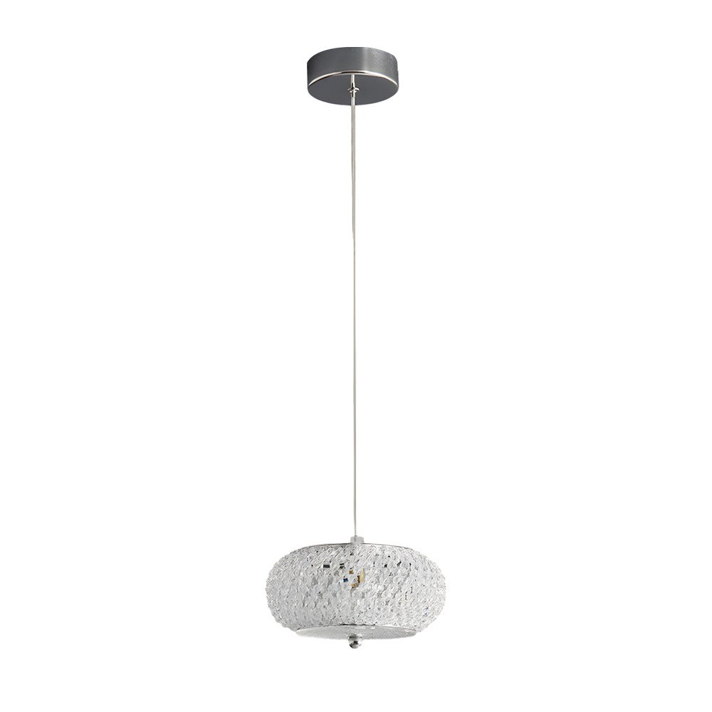 WINTHORPE CRYSTAL DRUM PENDANT LIGHT WITH DIMMABLE GLOW