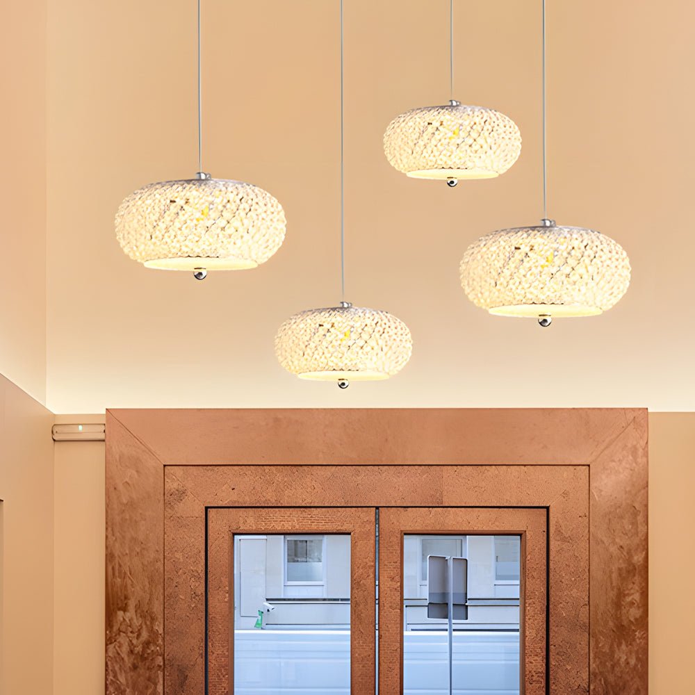 WINTHORPE CRYSTAL DRUM PENDANT LIGHT WITH DIMMABLE GLOW