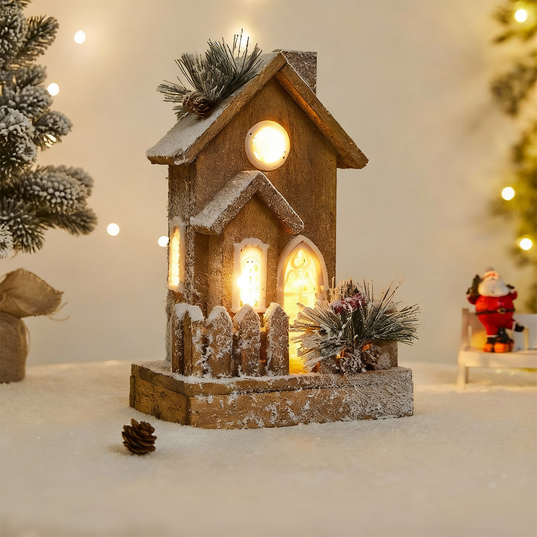 WINTERGLOW VILLAGE LUMINAIRE WITH SNOWY SCENE