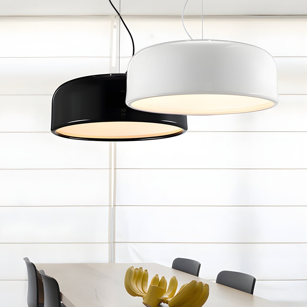 FENWICK MODERNIST ALUMINUM HANGING LANTERN IN ONYX & IVORY