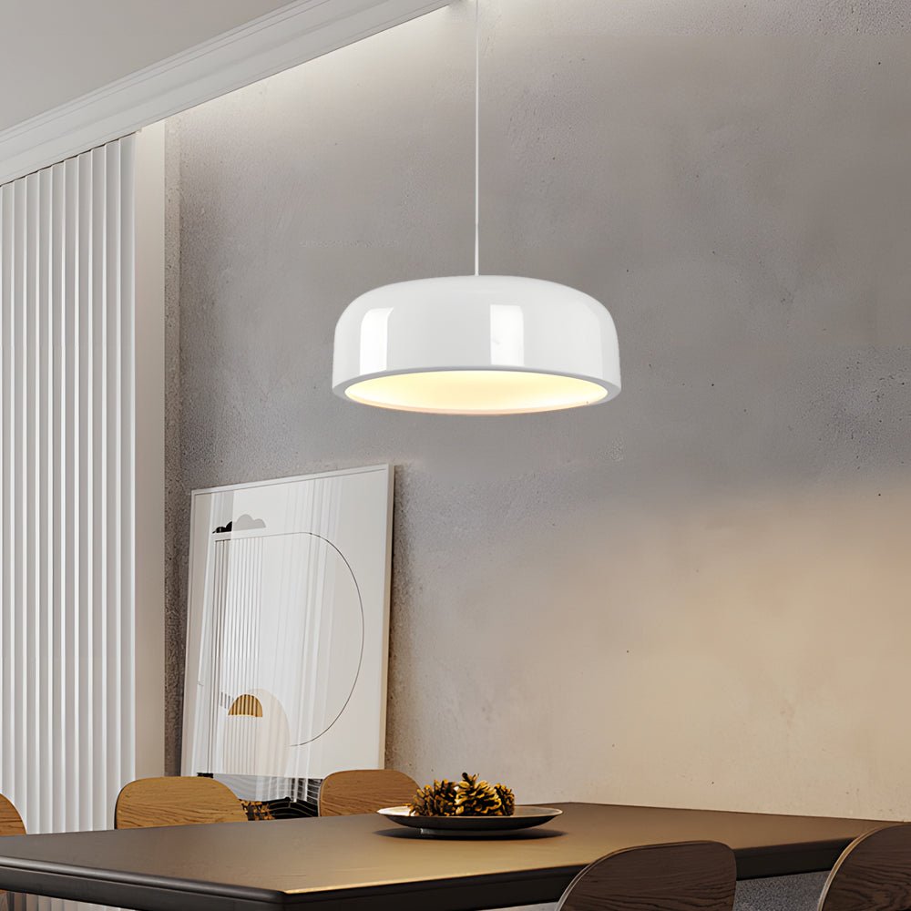 FENWICK MODERNIST ALUMINUM HANGING LANTERN IN ONYX & IVORY