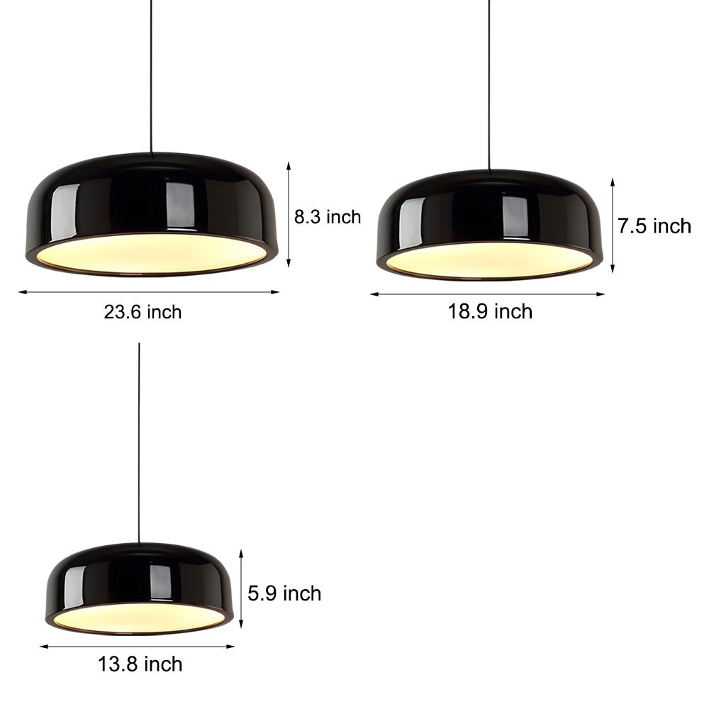 FENWICK MODERNIST ALUMINUM HANGING LANTERN IN ONYX & IVORY