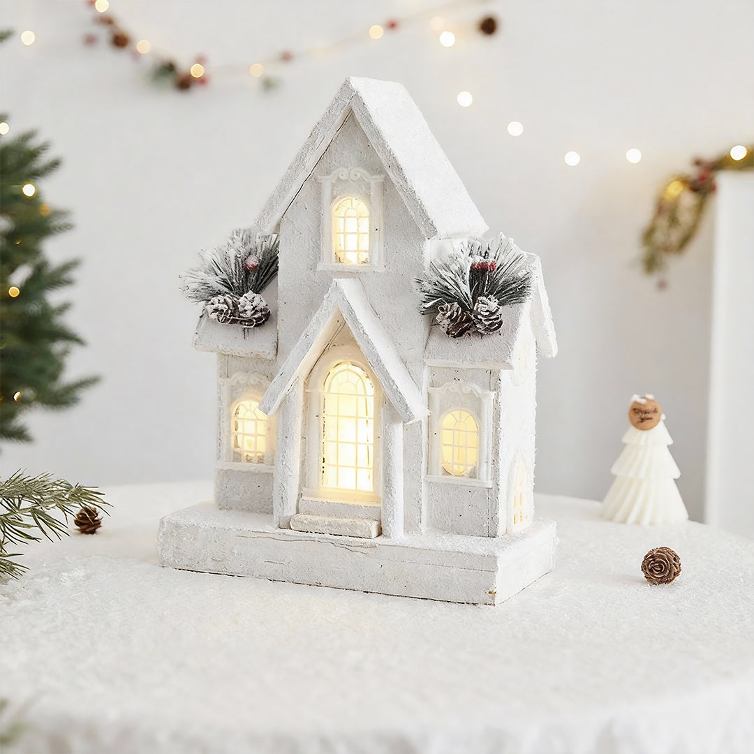 WINTERGLOW VILLAGE LUMINAIRE WITH SNOWY SCENE