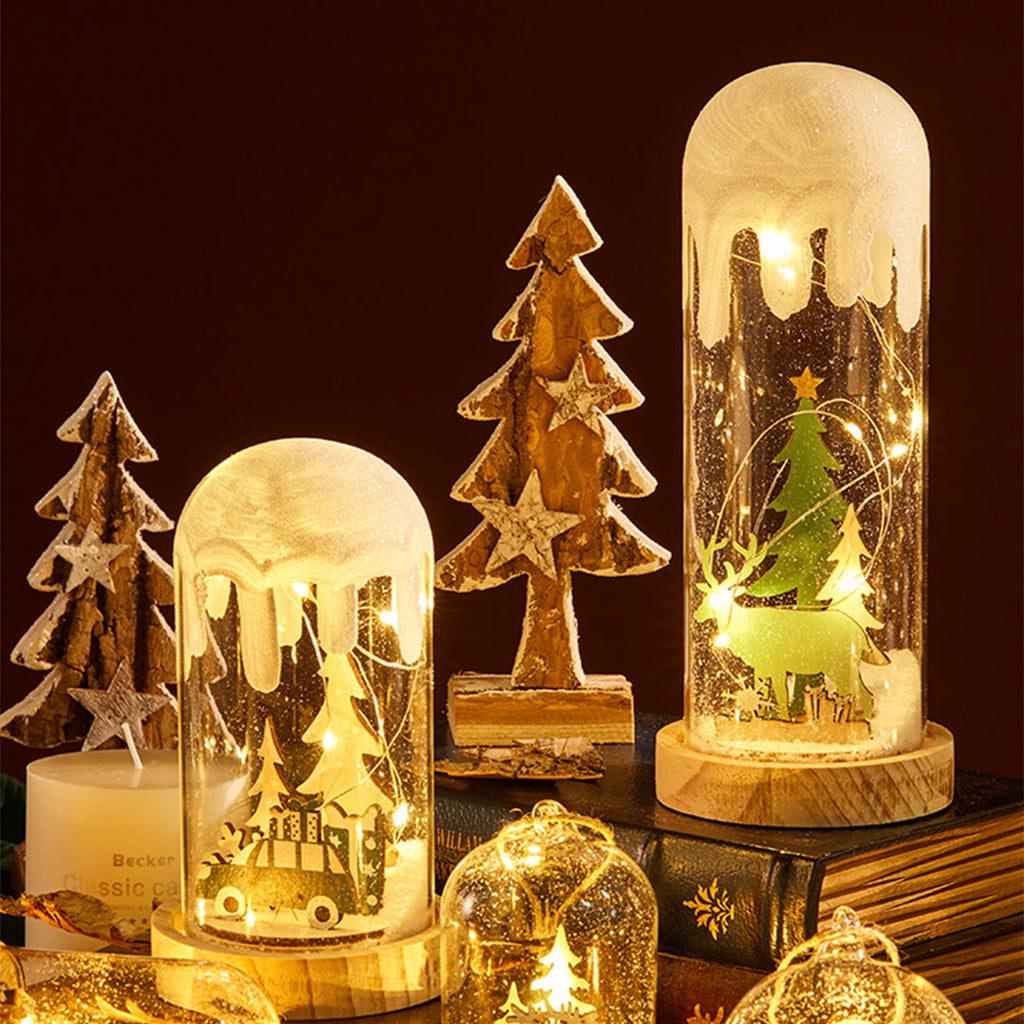 WINTERDALE WOODEN SNOWSCAPE LANTERN ORNAMENT