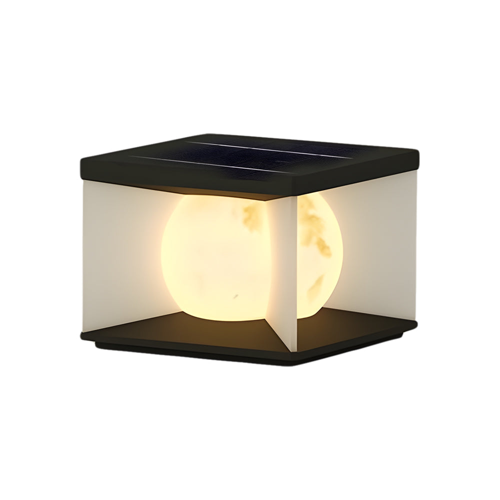 WINCHESTER SQUARE STAINLESS STEEL OUTDOOR PILLAR LIGHT WITH ACRYLIC LAMP SHADE