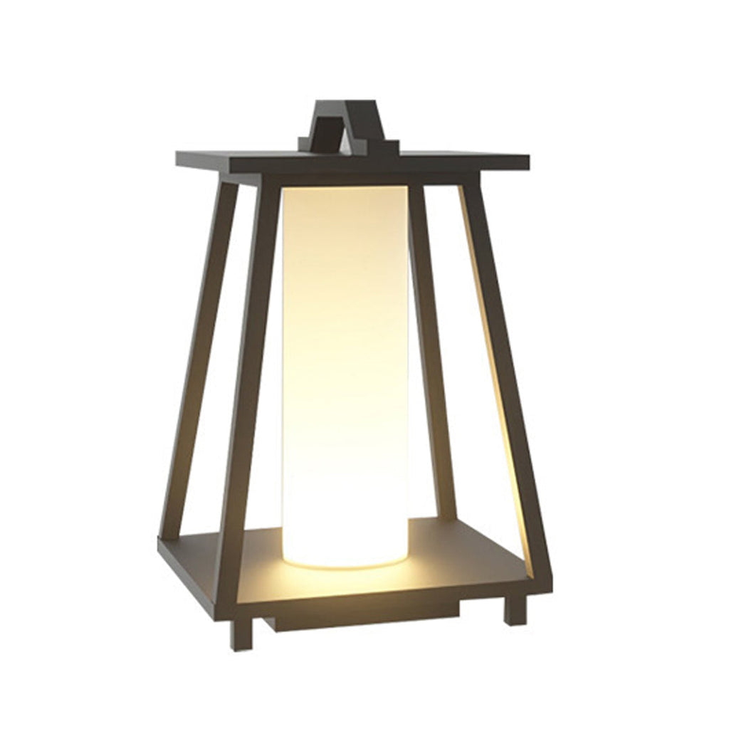 RAVENSCROFT WEATHERPROOF TAPERED IRON GARDEN LANTERNS WITH JAPANESE INSPIRATION AND LED ILLUMINATION