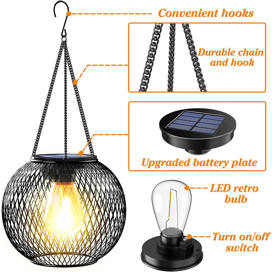 BRAMBLETON SOLAR MESH LANTERN HANGING LIGHTS