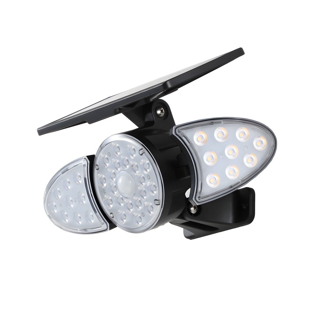 WINTERBOURNE TRIPLE HEAD SOLAR SECURITY LANTERN WITH MOTION DETECTION